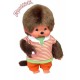 peluche kiki Monchhichi 20cm Orange Trouser Boy garçon pantalon orange peluche