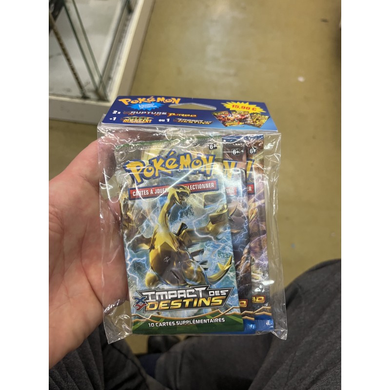 tripack Pokémon de 3 Boosters XY, avec 2 boosters rupture turbo et 1  booster impact des destins - Dream of Figure