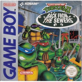 retro gaming jeu video game boy : turtle 2 back from the sewers