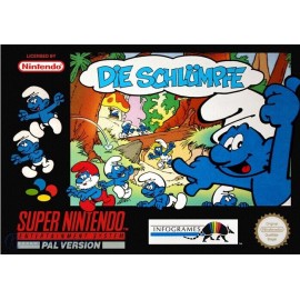 retro gaming jeu video occasion super nintendo : les schtroumpfs